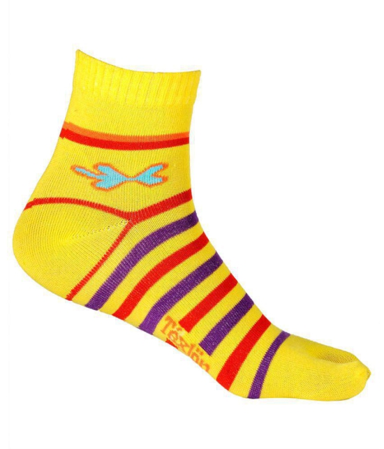 Texlon - Multicolor Cotton Women's Ankle Length Socks ( Pack of 4 )