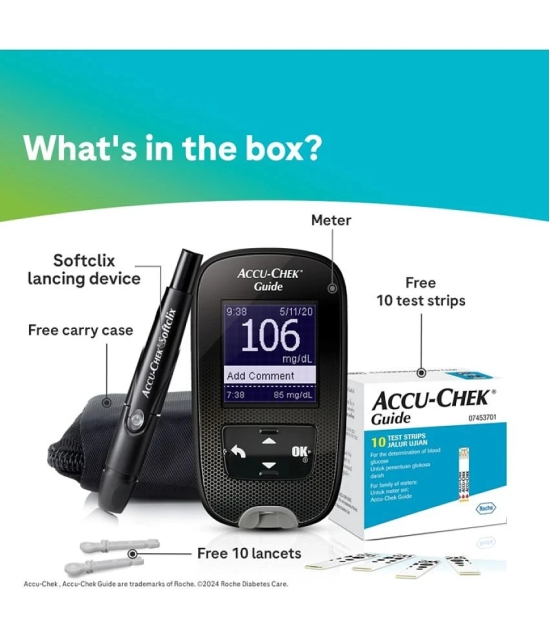 Accu-Chek Guide Kit+10 strips+10 Lancet Glucometer