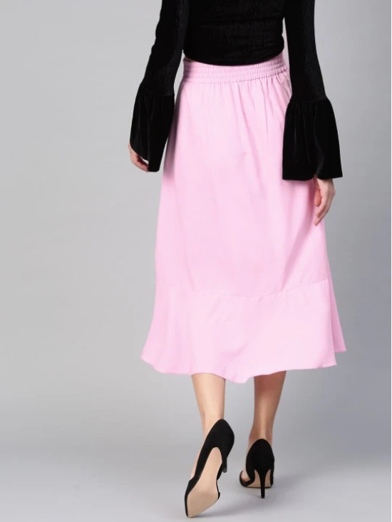 Women Pink Solid A-Line Skirts