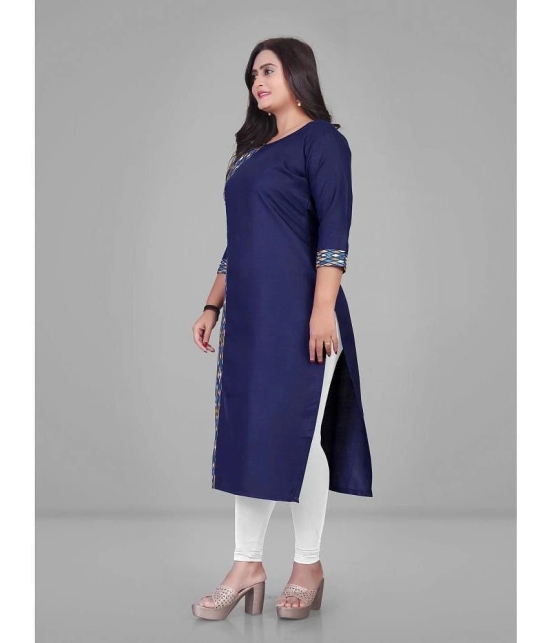 Parastri Cotton Printed Straight Womens Kurti - Blue ( Pack of 1 ) - None