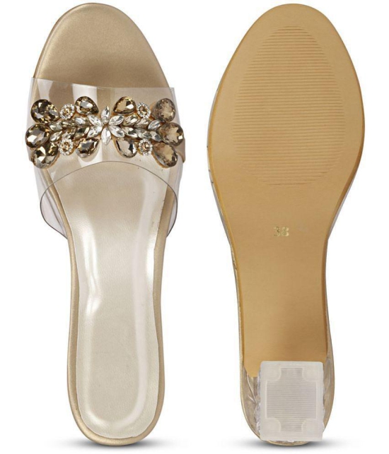 Saheb - Gold Womens Slip On Heels - None