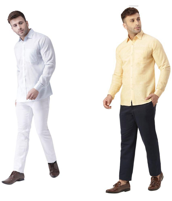 KLOSET By RIAG 100% Cotton Regular Fit Solids Full Sleeves Men's Casual Shirt - Beige ( Pack of 2 ) - None