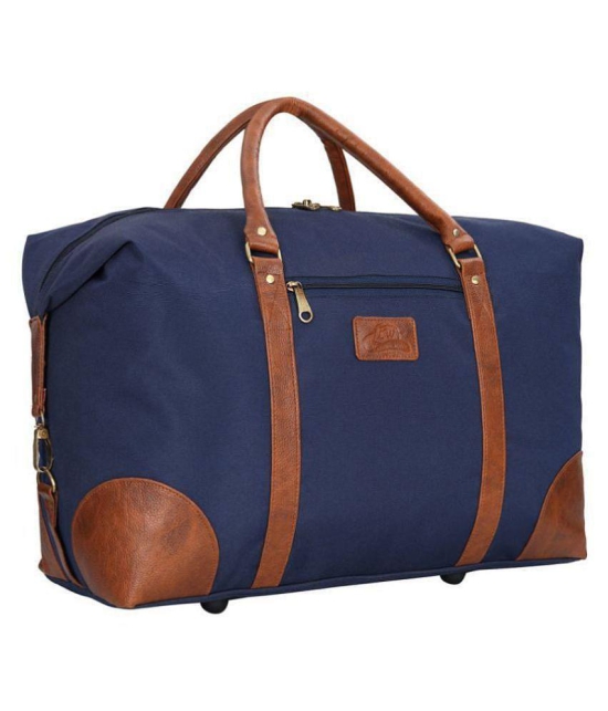 Leather World Blue Solid M Duffle Travel Bag - M