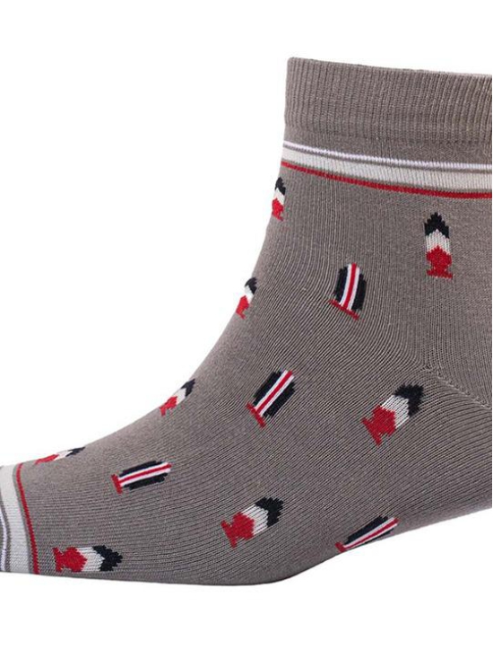 Men Pack Of 2 Patterned Cotton Ankle Length Socks