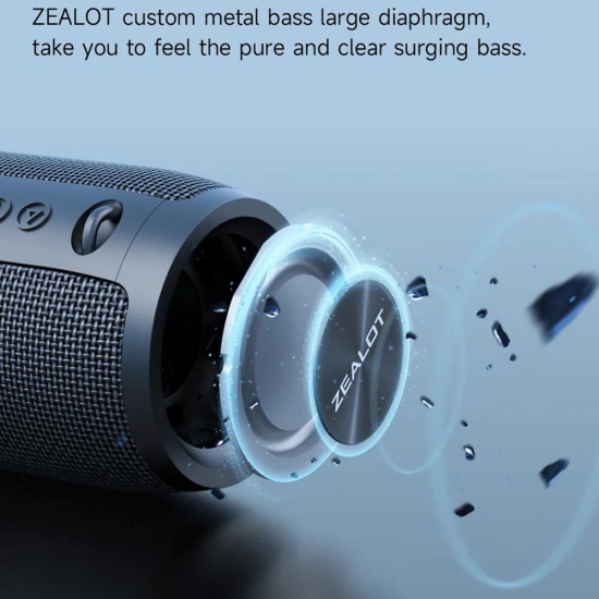 ZEALOT S51Pro 40W Bluetooth Speaker IPX5 Waterproof 3D Stereo Bass Portable Speaker with Lanyard