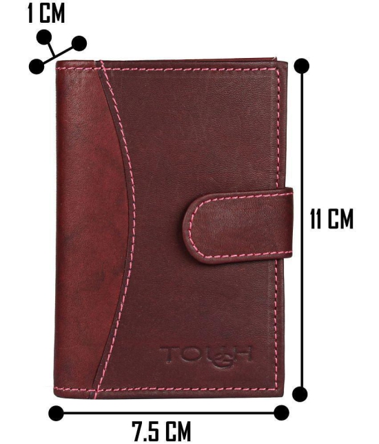 Tough - Leather Card Holder ( Pack of 1 ) - Maroon