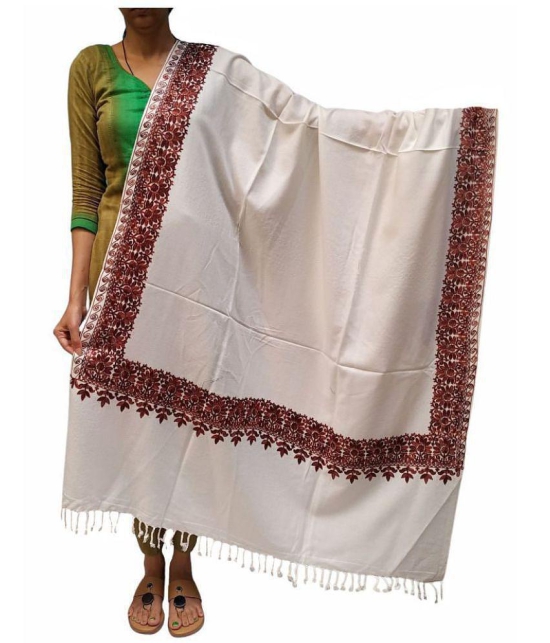 Soul Essence White Kashmiri Shawl - Single