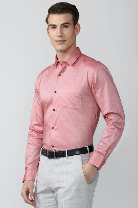 Men Pink Regular Fit Formal Full Sleeves Formal Shirt