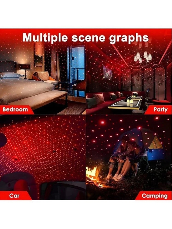 Auto Roof Star Projector Lights, USB Portable Adjustable Flexible Interior Car Night Lamp Decorations with Romantic Galaxy Atmosphere fit Car, Ceiling, Bedroom, Party and More