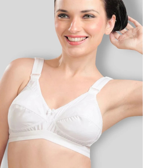 Madam - White Cotton Non - Padded Womens Minimizer Bra ( Pack of 1 ) - 46B