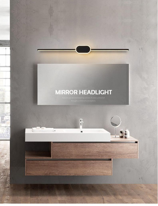 Hdc 18w Modern Black Sleek Body Led Wall Light Mirror Vanity Picture Lamp - Warm White