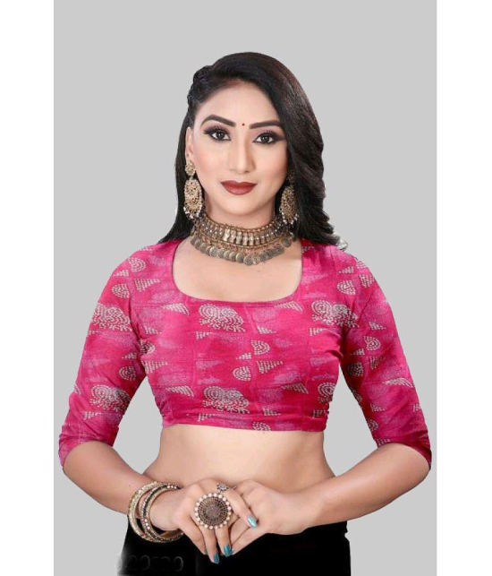 Bhuwal Fashion - Pink Chiffon Saree With Blouse Piece ( Pack of 1 ) - Pink