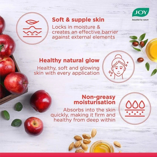 Joy Skin Fruits Moisturizing Skin Cream With Apple, Jojoba & Almond Oil 200ml, (Pack of 1)