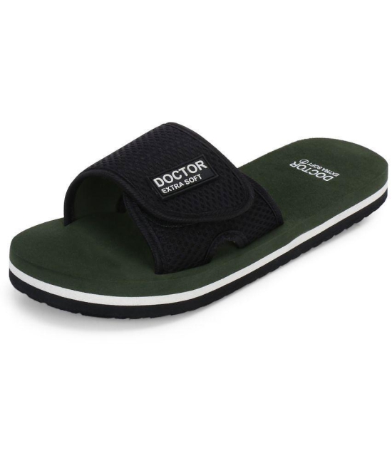 DOCTOR EXTRA SOFT - Olive Mens Slide Flip Flop - None