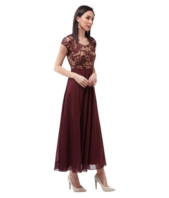 Miss Chase Polyester Maroon Regular Dress - Single - XL