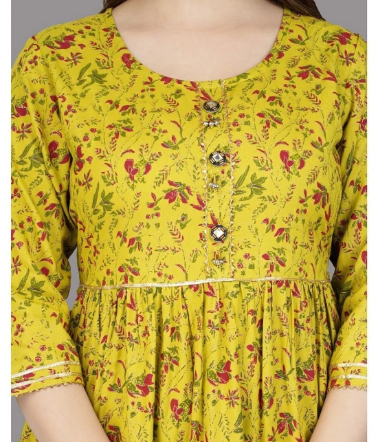 Smien - Mustard Rayon Womens Flared Kurti ( Pack of 1 ) - None