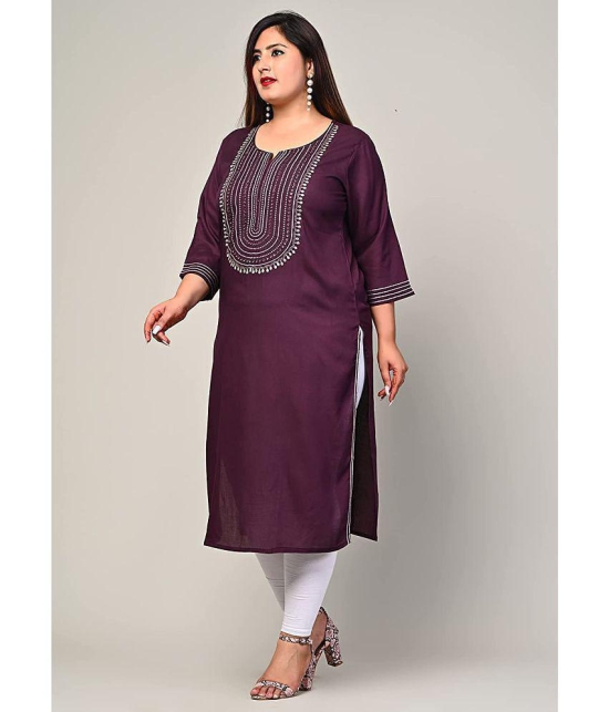 Swasti - Purple Rayon Womens Straight Kurti ( Pack of 1 ) - None