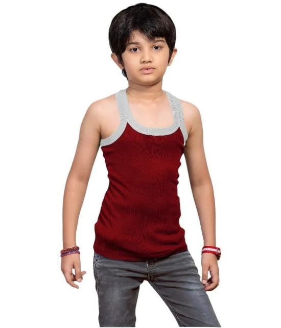 ICONIC ME Multi Color Cotton Solid Boys Vest ( Pack of 5 ) - None