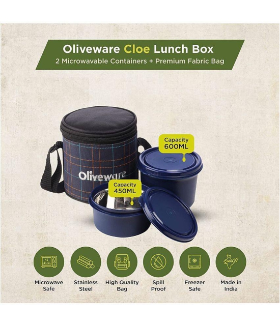 Oliveware Stainless Steel Lunch Box 2 - Container ( Pack of 1 )