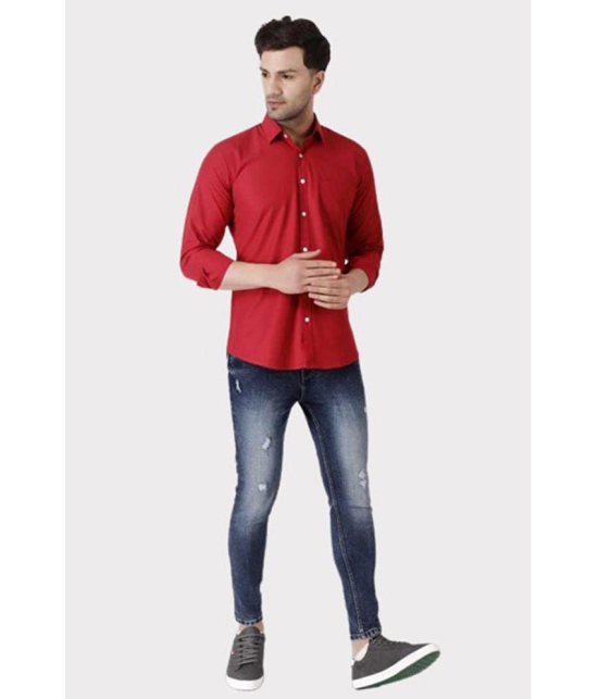 Springberry - 100% Cotton Slim Fit Red Men's Casual Shirt ( Pack of 1 ) - None