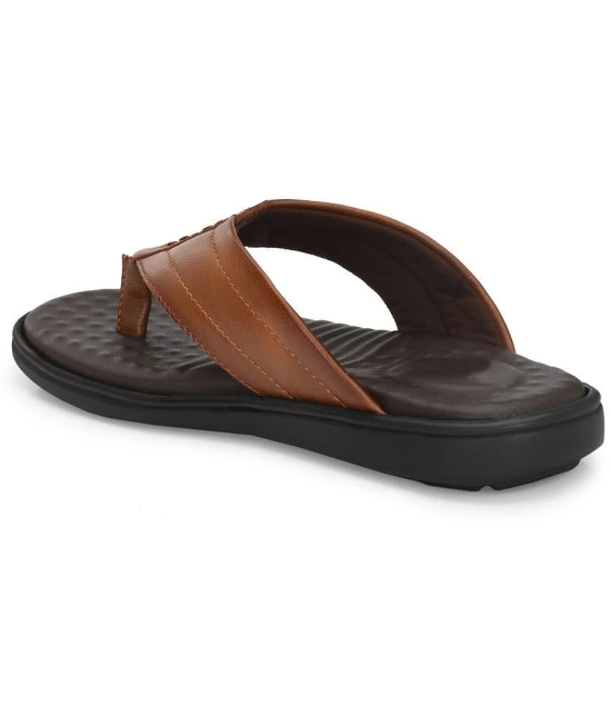 Leeport Tan Mens Thong Flip Flop - None