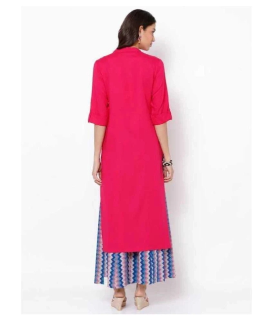 SIPET - Pink Rayon Womens Straight Kurti - L