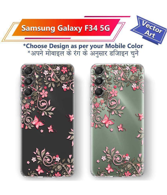 Fashionury Multicolor Printed Back Cover Silicon Compatible For Samsung Galaxy F34 5G ( Pack of 1 )