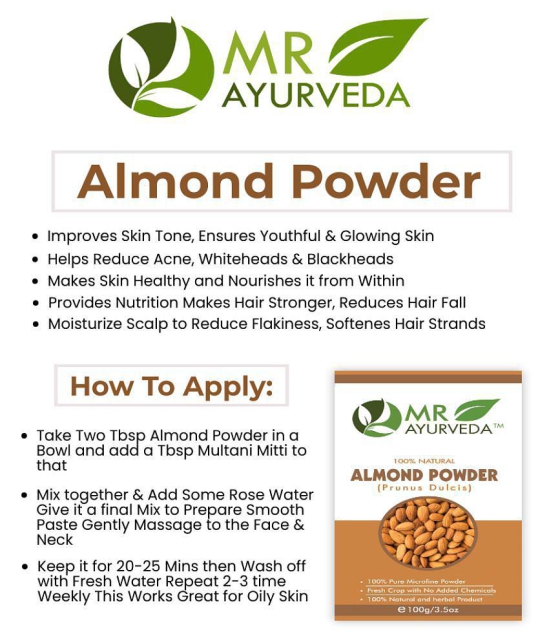 MR Ayurveda 100% Herbal Badam Powder Face Pack Masks 100 gm