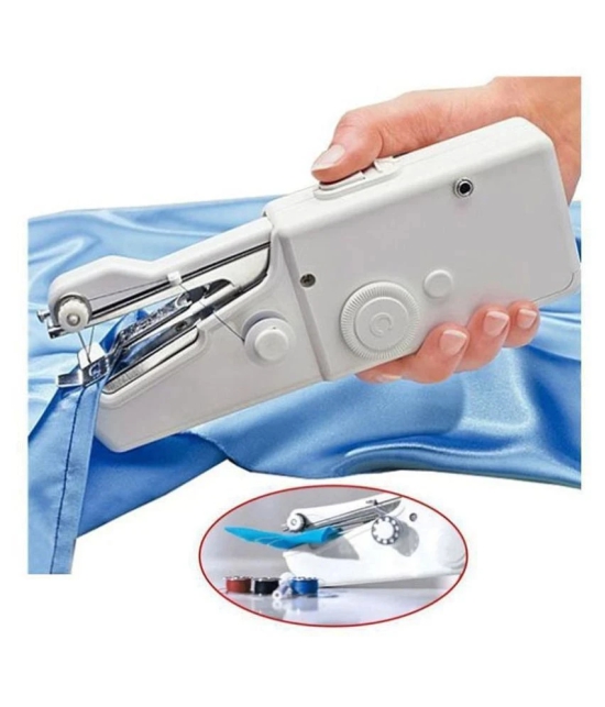 SACHIN SALES 1PC White Color Rectangle Hand-held Portable Multi-functional Electric Mini Sewing Machine