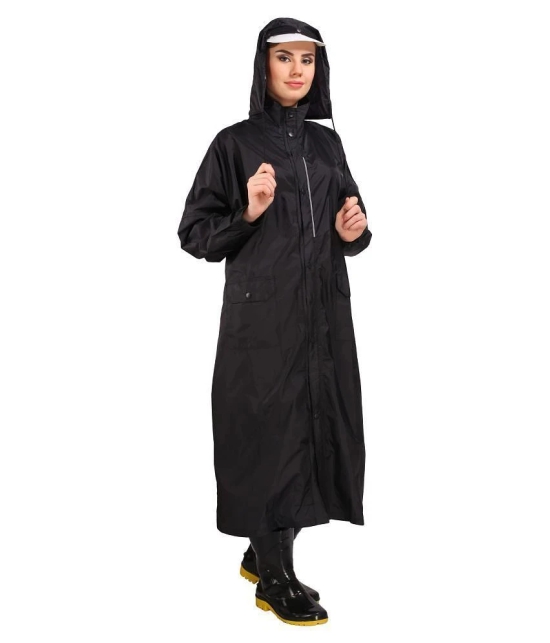 Goodluck Nylon Long Raincoat - Black - XXL