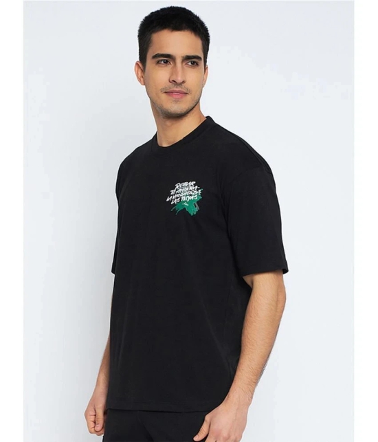 Wild West Cotton Blend Regular Fit Printed Half Sleeves Mens T-Shirt - Black ( Pack of 1 ) - None