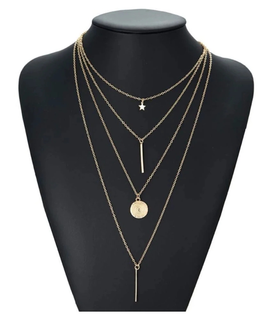 YouBella Jewellery Stylish Combo of Two Necklace Chains for Women and Girls (Style 3) - Golden