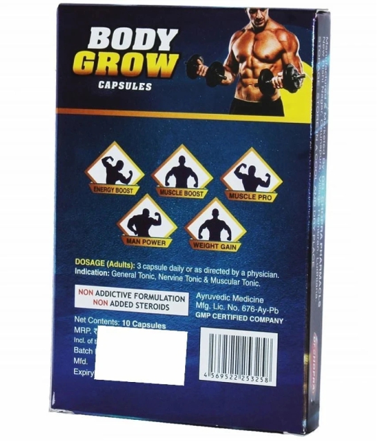 Dr. Chopra Body Grow Weight Gain Capsule 10no.s & G&G Amino Mass Capsule 10 no.s Unflavoured Pack of 2