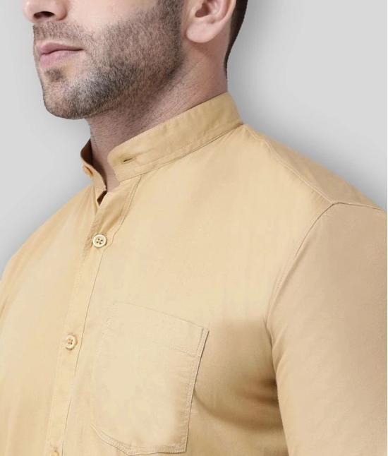 Hangup Cotton Blend Khaki Shirt - None