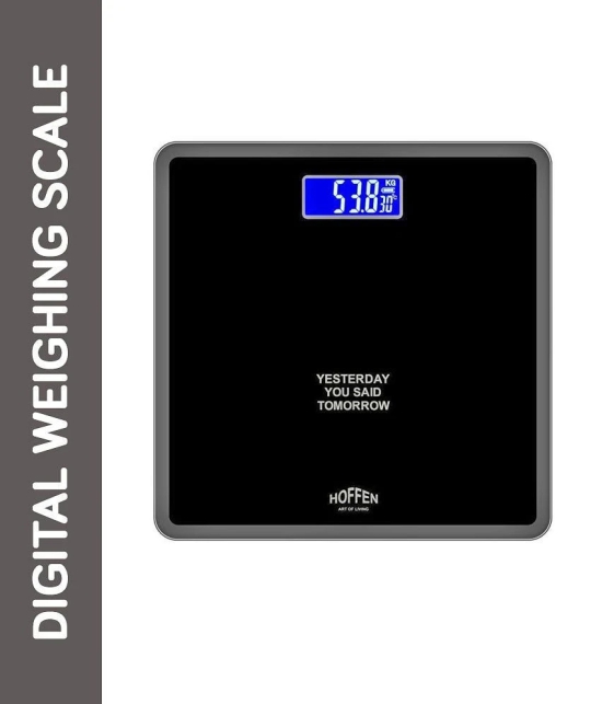 Hoffen Digital Electronic LCD Personal Health Body Fitness Bathroom Weighing Scale HO-18 Black