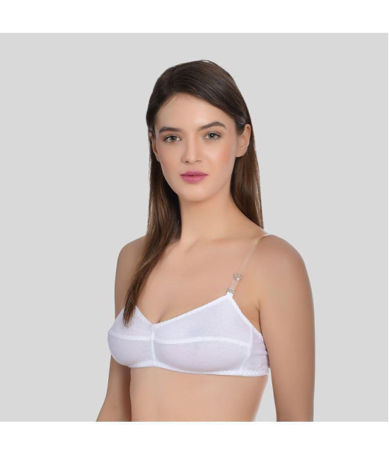 AIMLY - Cream Cotton Blend Non Padded Women's Everyday Bra ( Pack of 3 ) - None