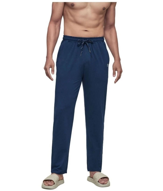 XYXX Blue Cotton Tencel Blend Plain Trackpants Single - M