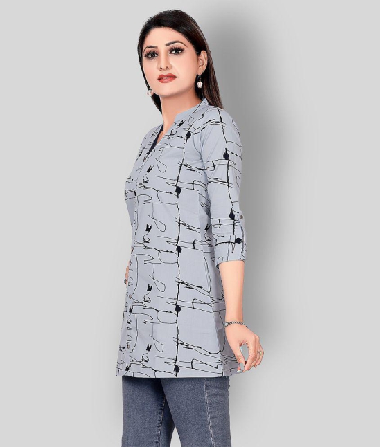 Meher Impex - Light Grey Cotton Womens Straight Kurti ( Pack of 1 ) - S