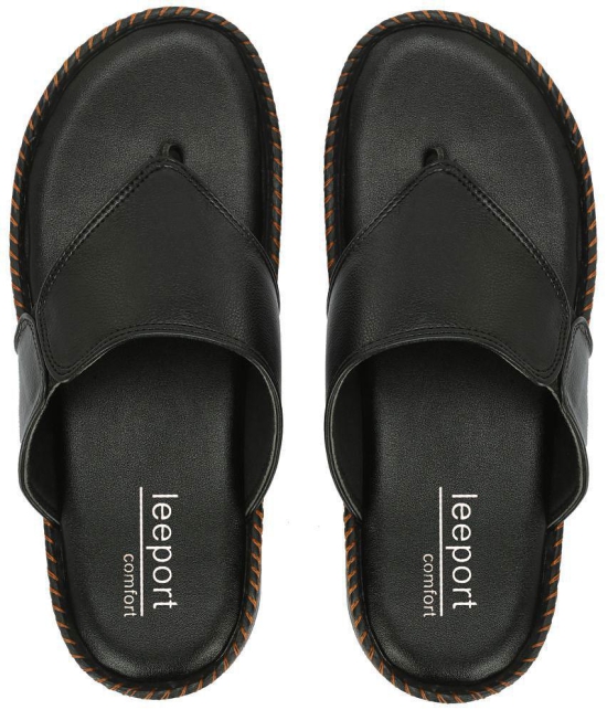 Leeport - Black Mens Thong Flip Flop - None