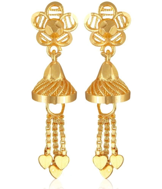 VIVASTRI Golden Jhumki Earrings ( Pack of 1 ) - Golden