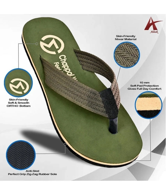 Altek - Green Mens Thong Flip Flop - None