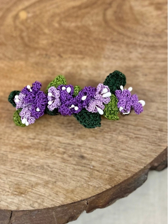 Purple Tulips Hair Clip