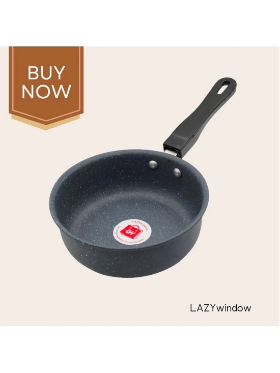 LAZYWINDOW Pan & Tea Stainer Grey Hard Anodised Non-Stick Cookware Sets ( Set of 1 )