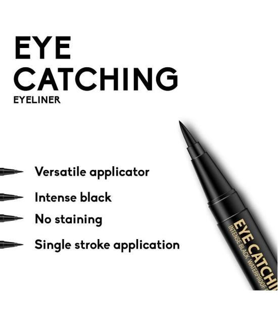 Seven Seas Intense Black Waterproof | Anti-Smudge | Jet Black | Eye Catching Sketch Eyeliner (BLACK)