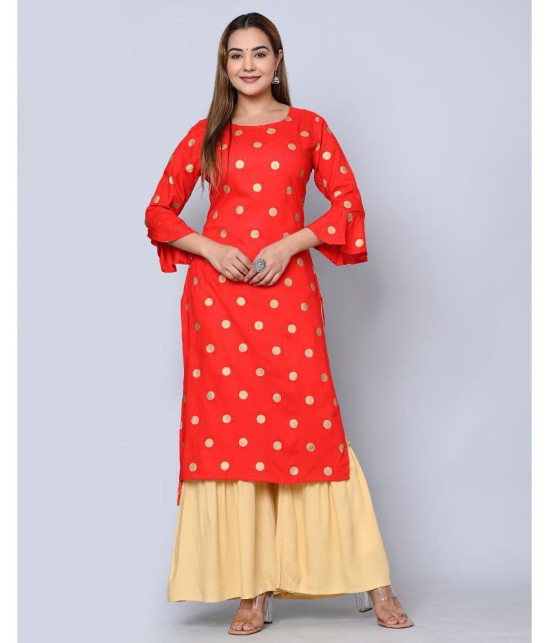 MAUKA - Red Straight Rayon Womens Stitched Salwar Suit ( Pack of 1 ) - None