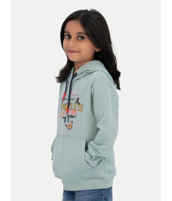 Girls Light Blue Printed Sweat Hoodie - None