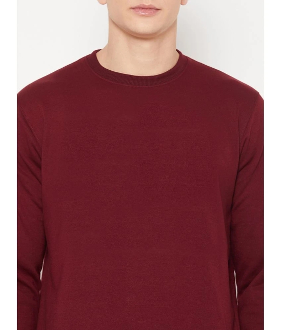 UBX Cotton Blend Round Neck Mens Sweatshirt - Maroon ( Pack of 1 ) - None