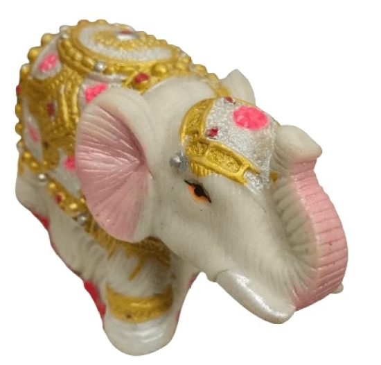 Decorative Elephant Statue Hand-Painted Elephant Figurine | Home Decor |Lucky Elephant Statue- 1 Piece