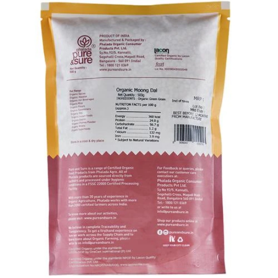 Phalada Organic Moong Dal, 500 Gm