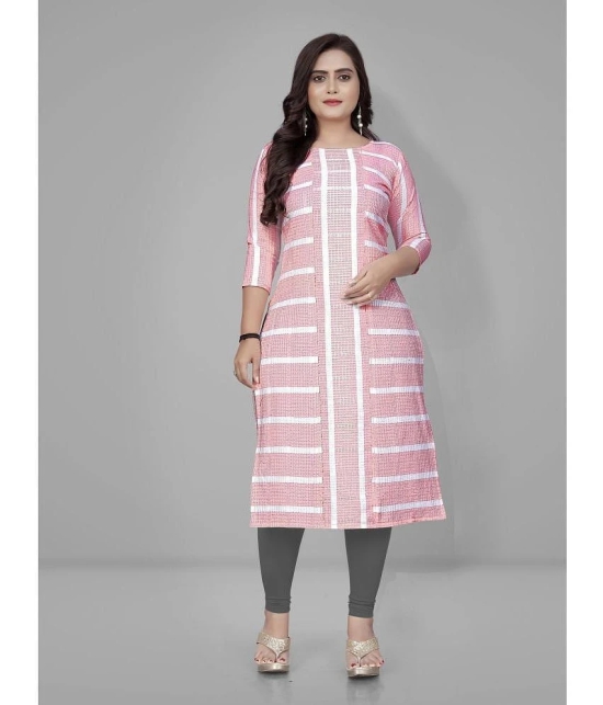 Parastri - Pink Cotton Womens Straight Kurti ( Pack of 1 ) - None